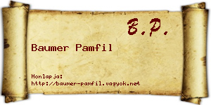 Baumer Pamfil névjegykártya